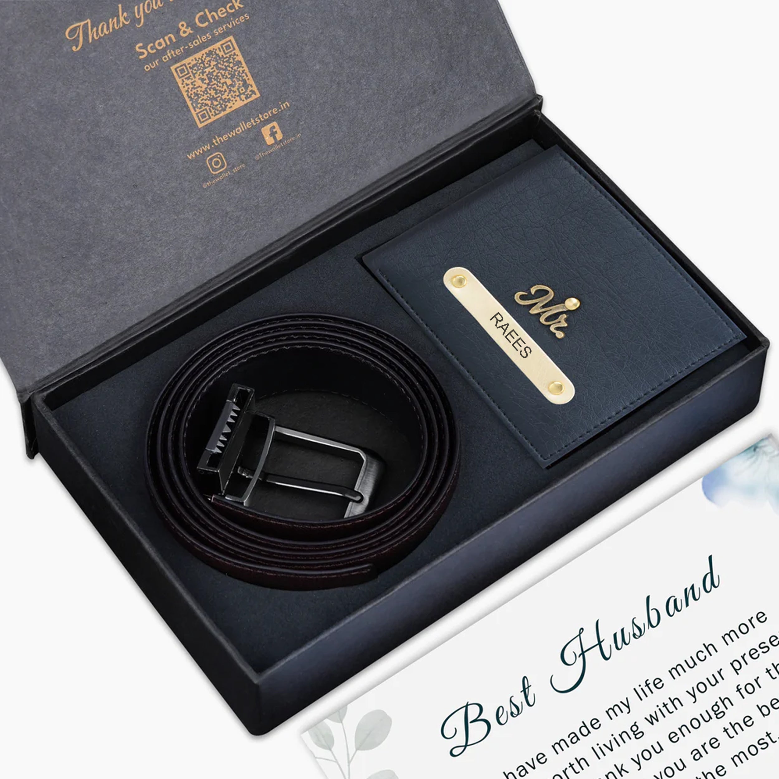 Personalized Premium Quality Wallet & Belt Gift Set For Men