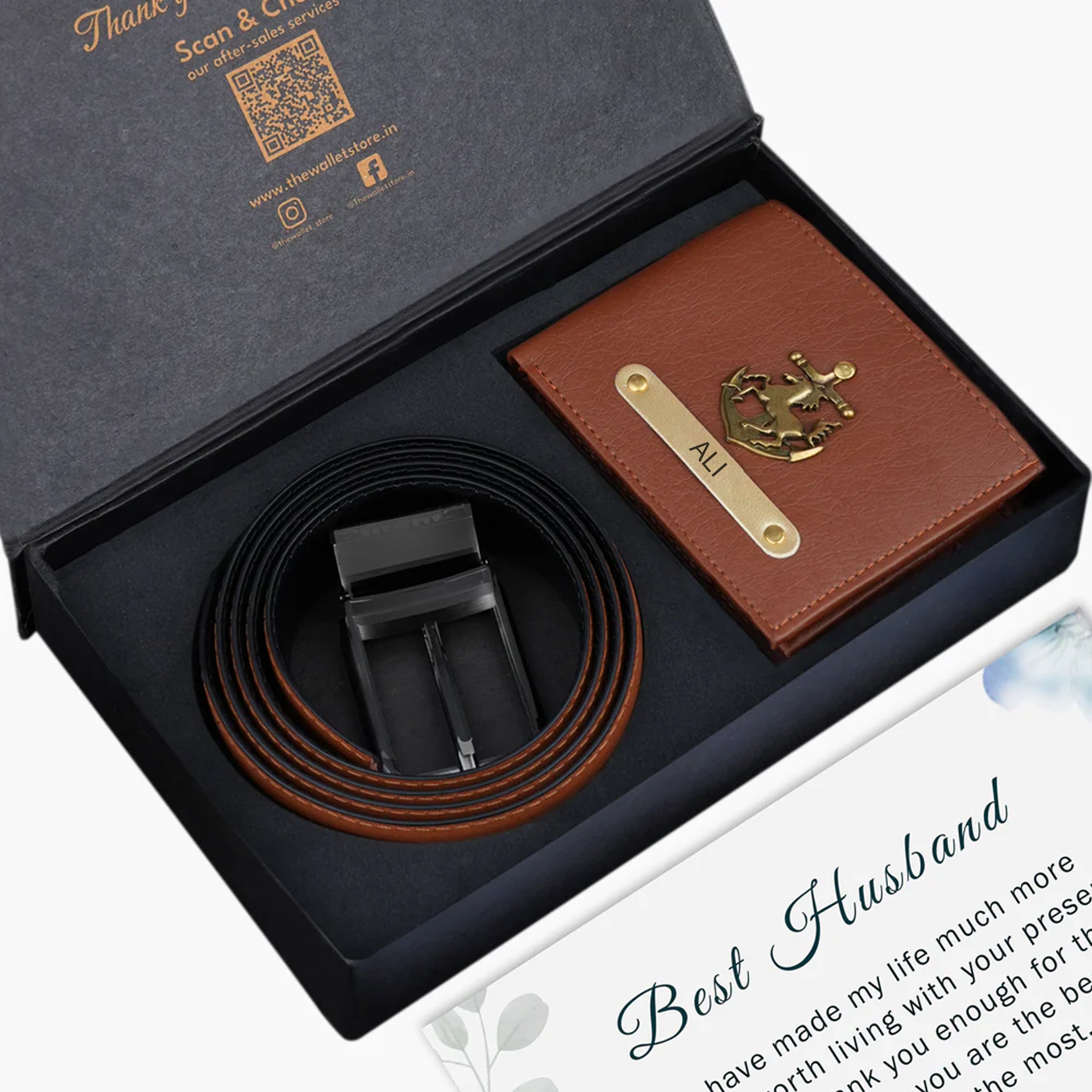 Personalized Premium Quality Wallet & Belt Gift Set For Men