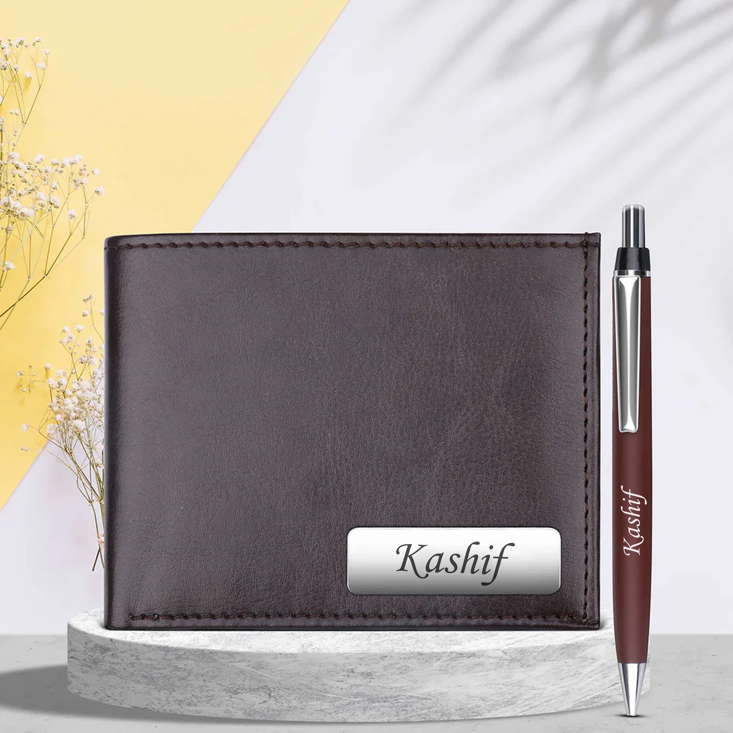 Personalized Men's Wallet & Pen Gift Set