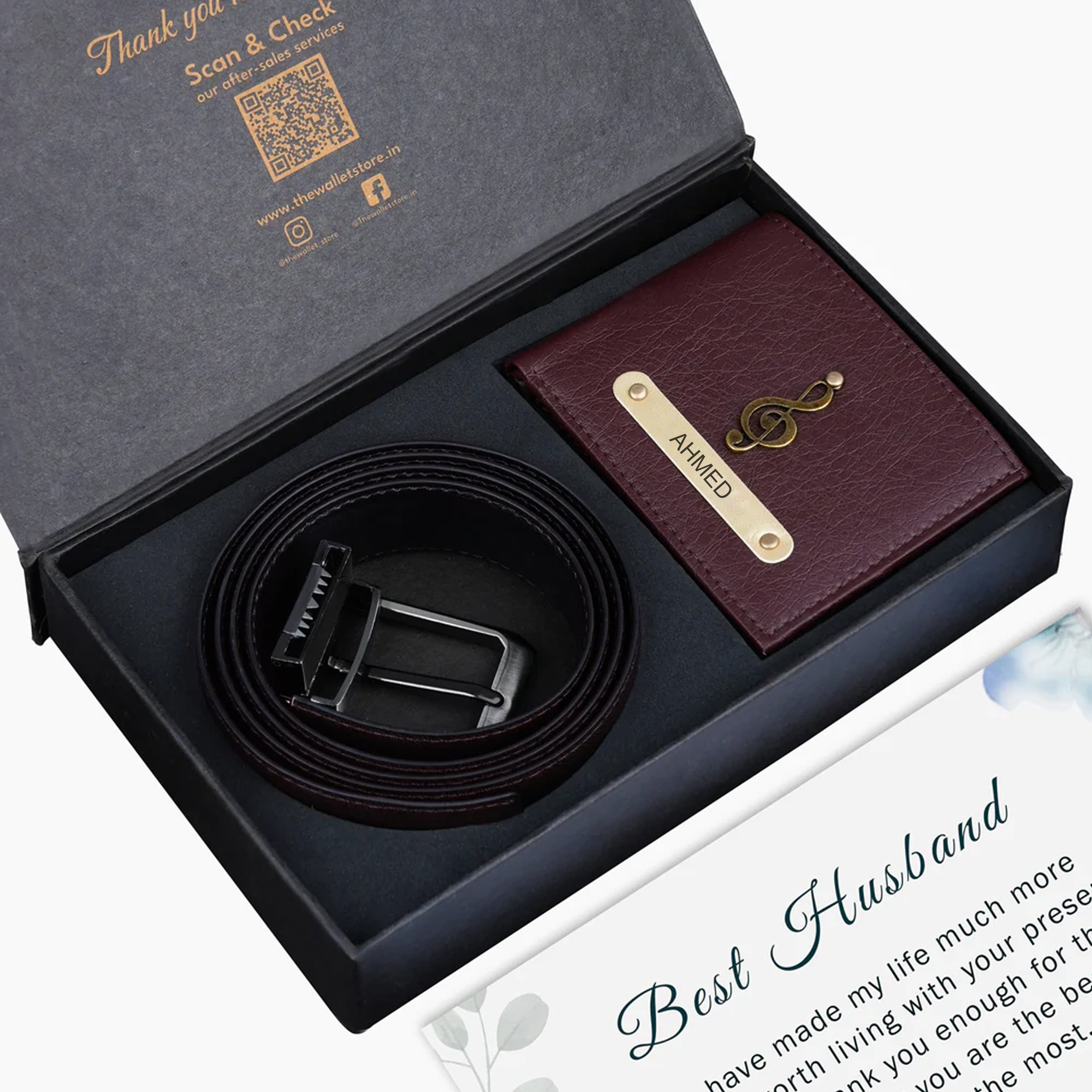 Personalized Premium Quality Wallet & Belt Gift Set For Men