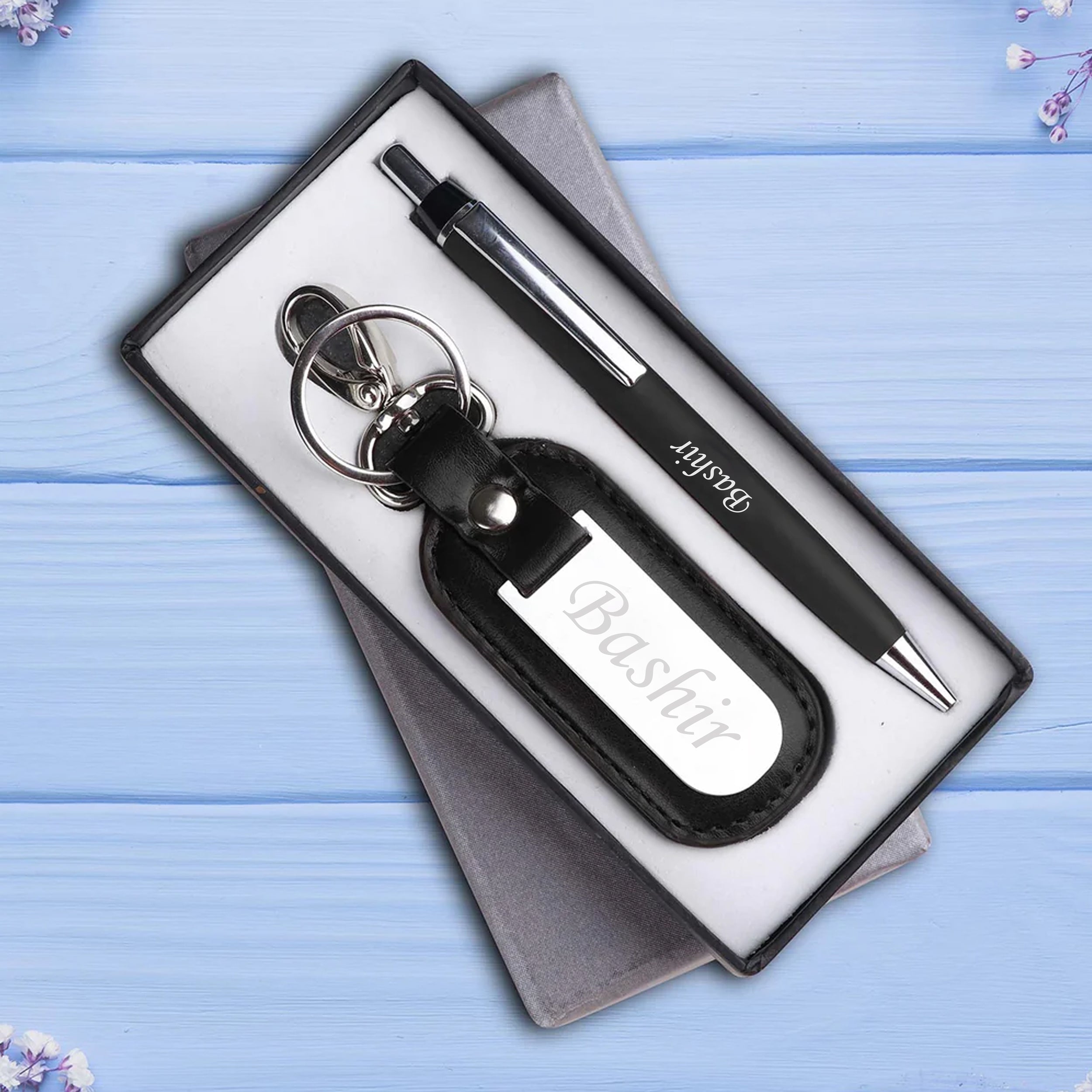 Personalized Pen & Keychain Gift Set