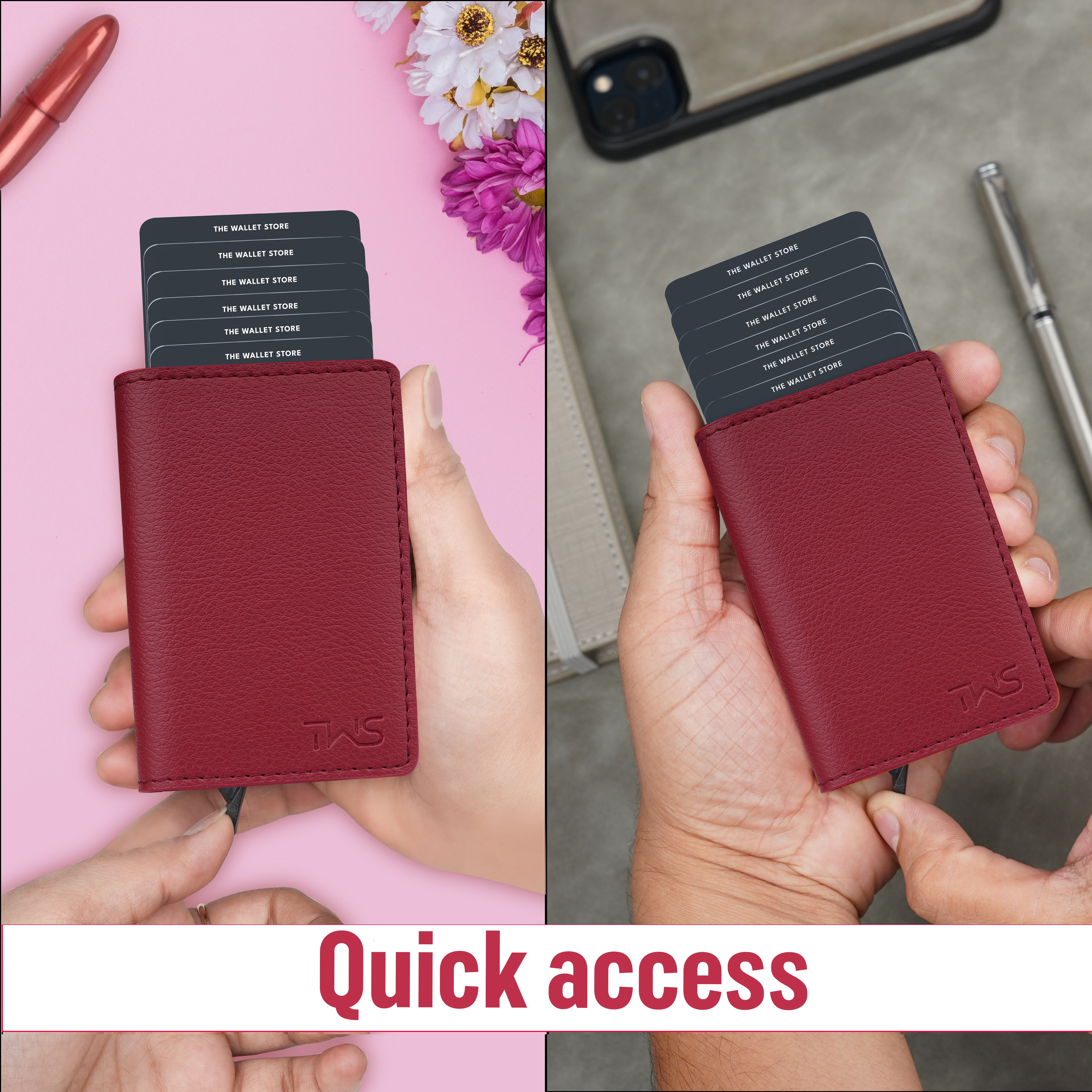 Vivid Vault RFID Protected Metal Cardholder - Maroon