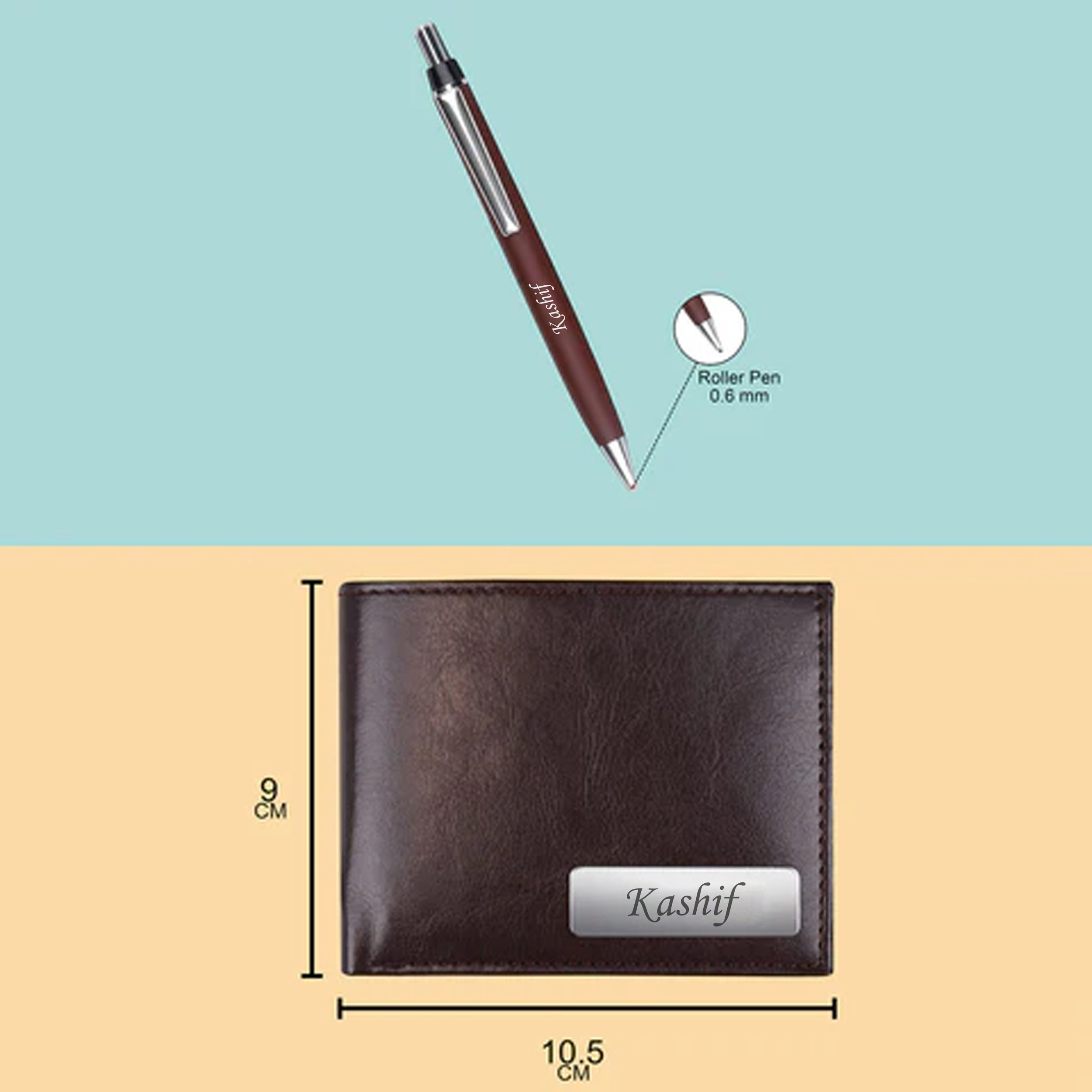 Personalized Men's Wallet & Pen Gift Set