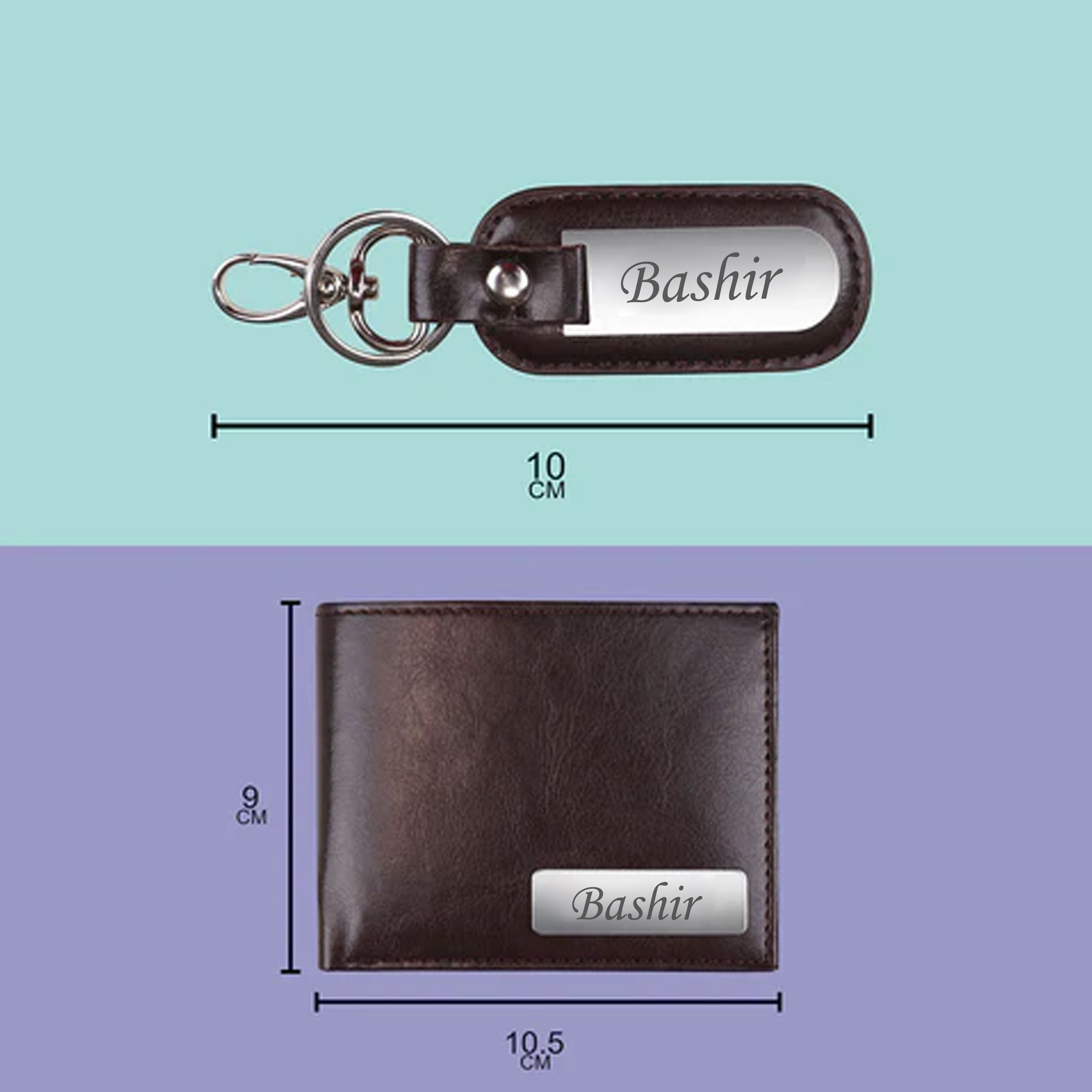 Personalized Wallet & Keychain Combo With Name