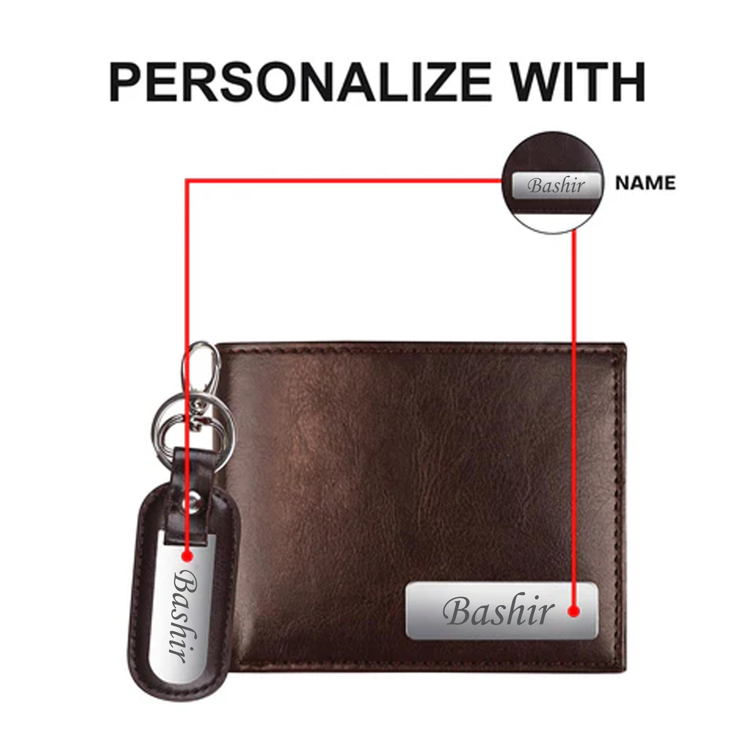 Personalized Wallet & Keychain Combo With Name