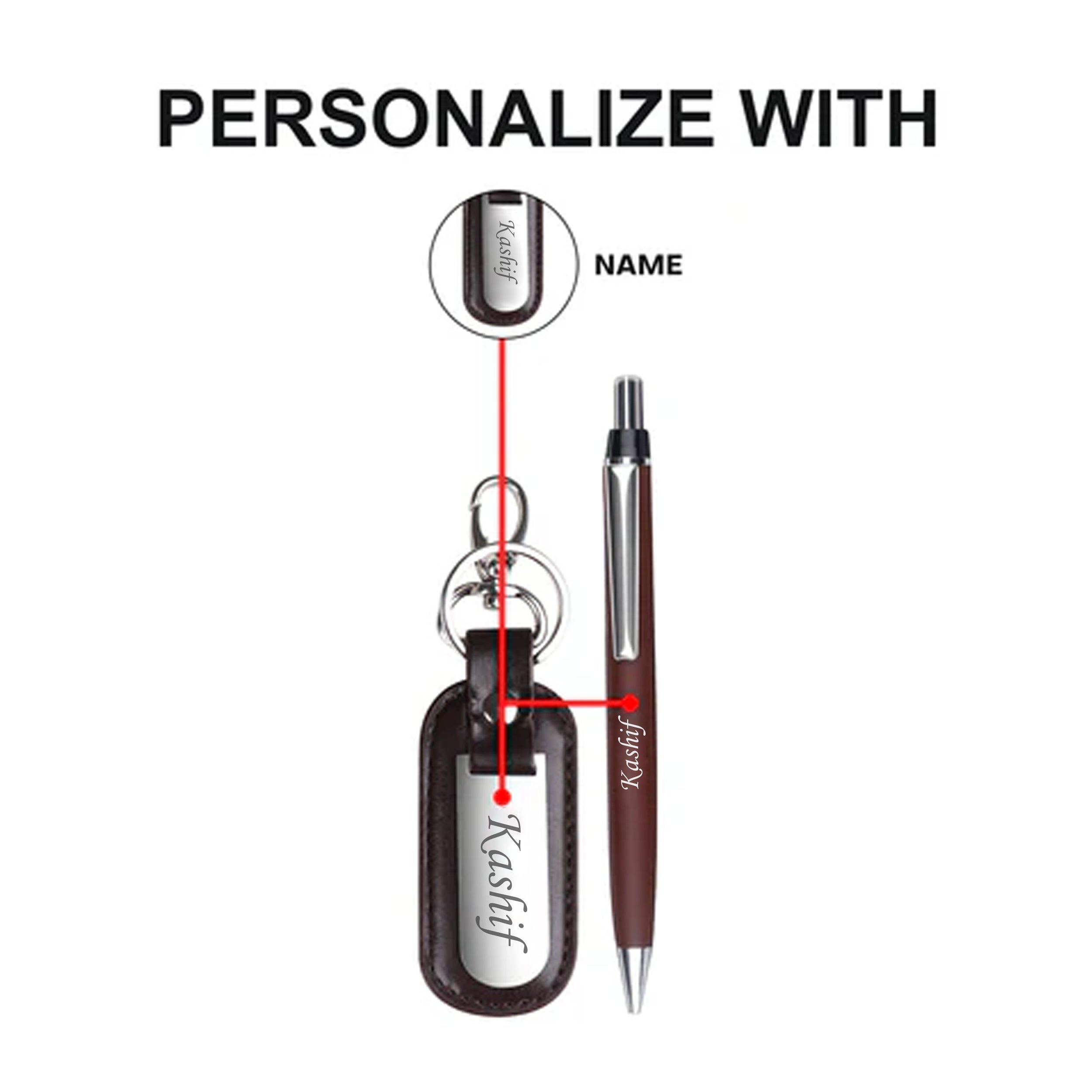 Personalized Pen & Keychain Gift Set