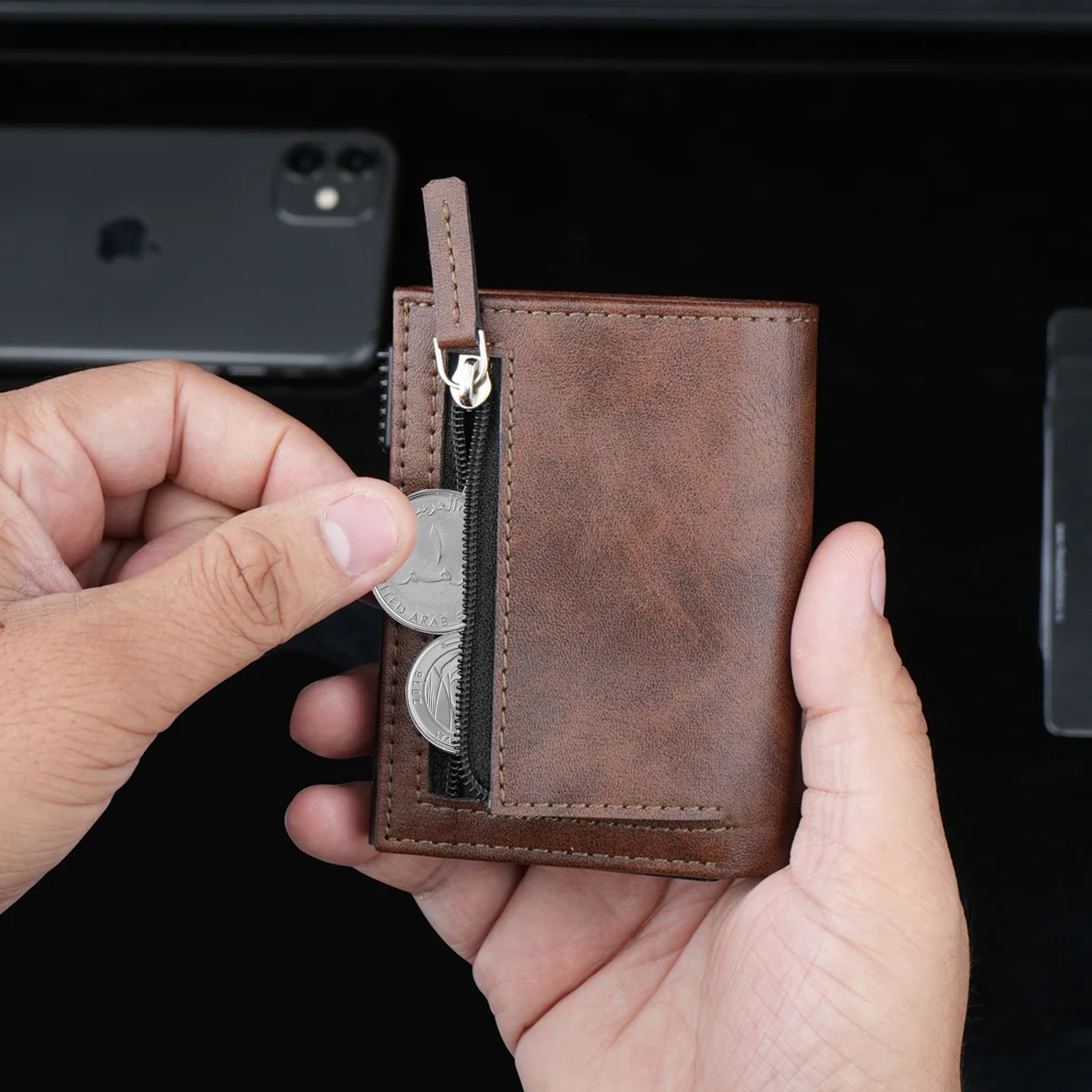 Defender RFID Protected Wallet Cardholder - Brown