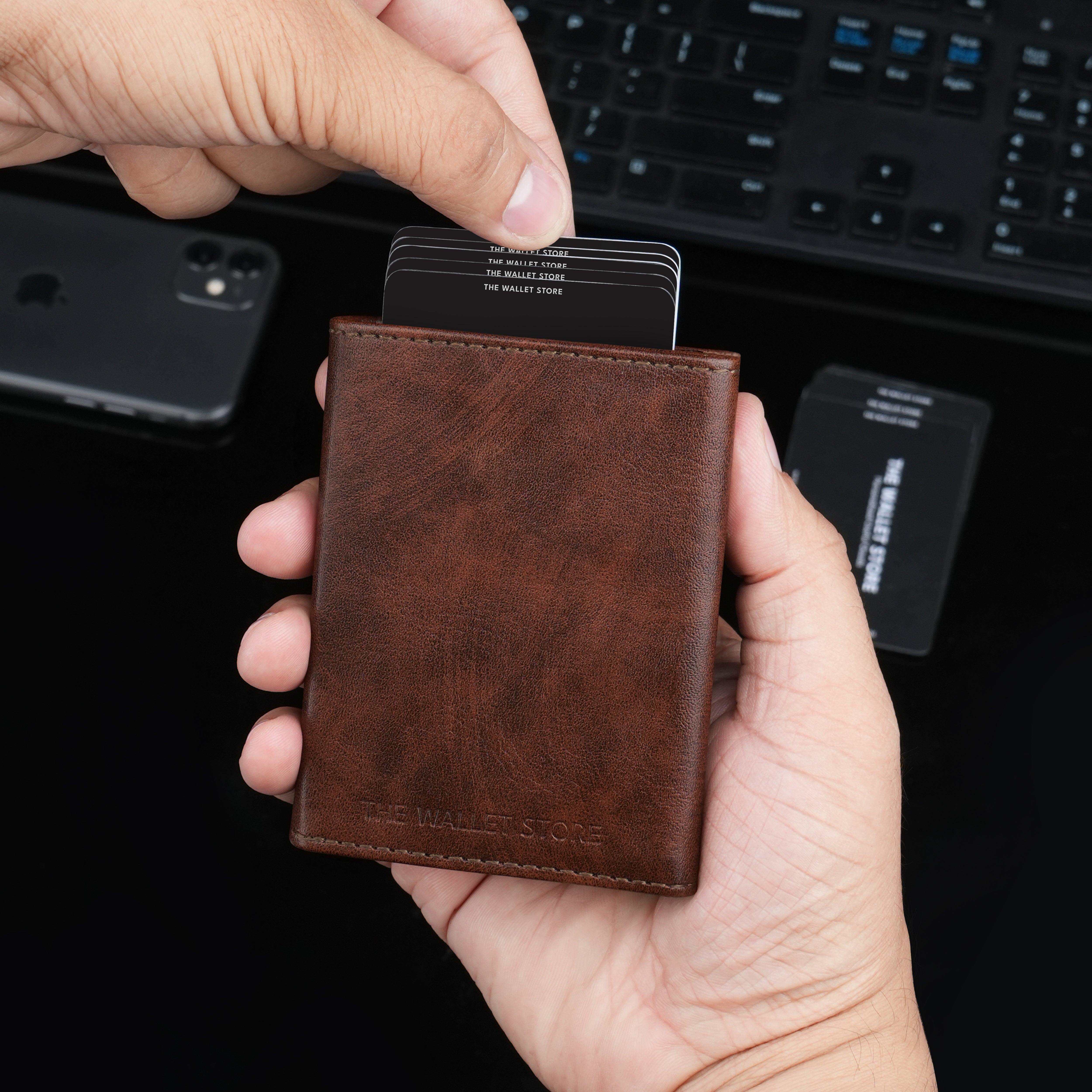 Defender RFID Protected Wallet Cardholder - Brown