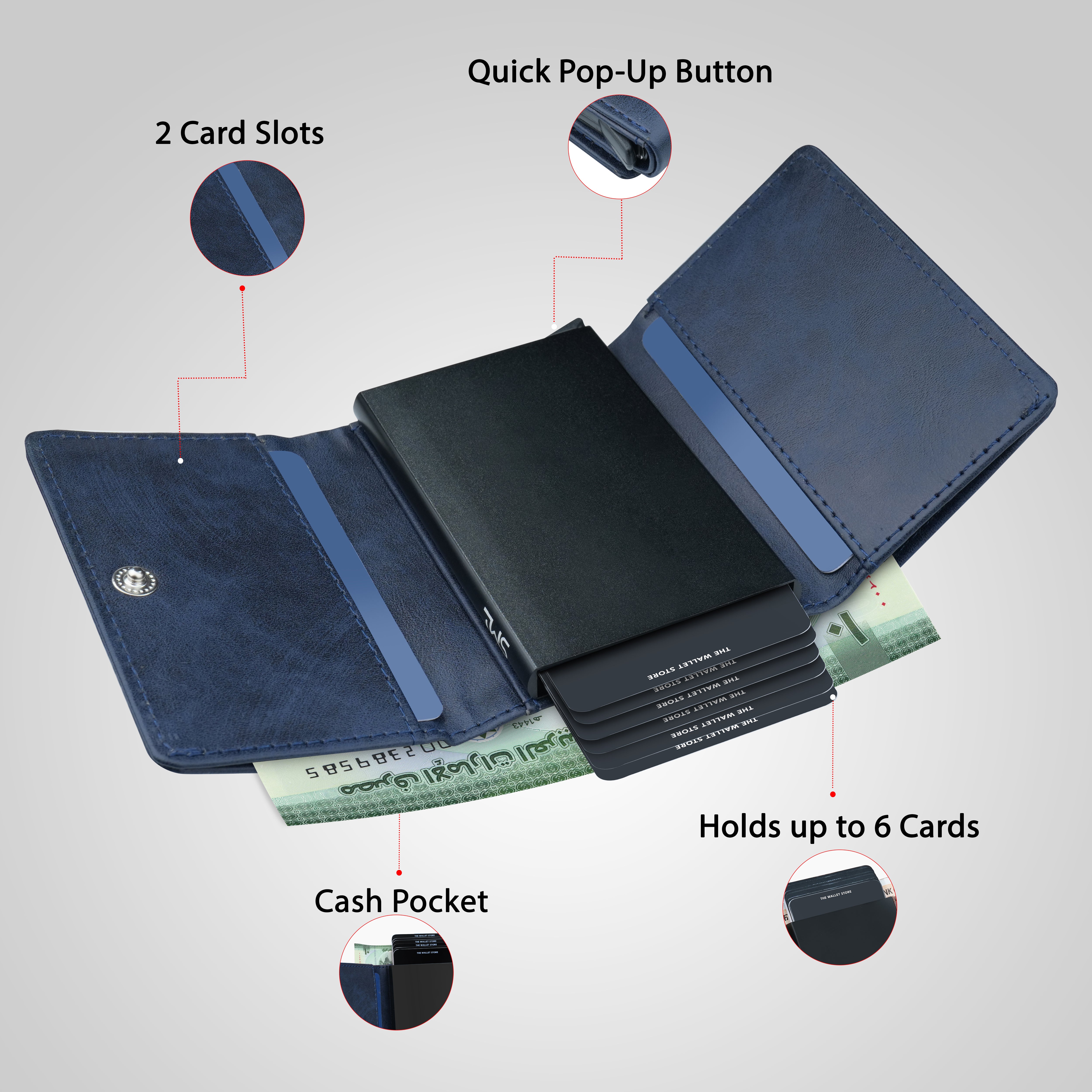 Maverick RFID Protected Wallet Cardholder - Blue