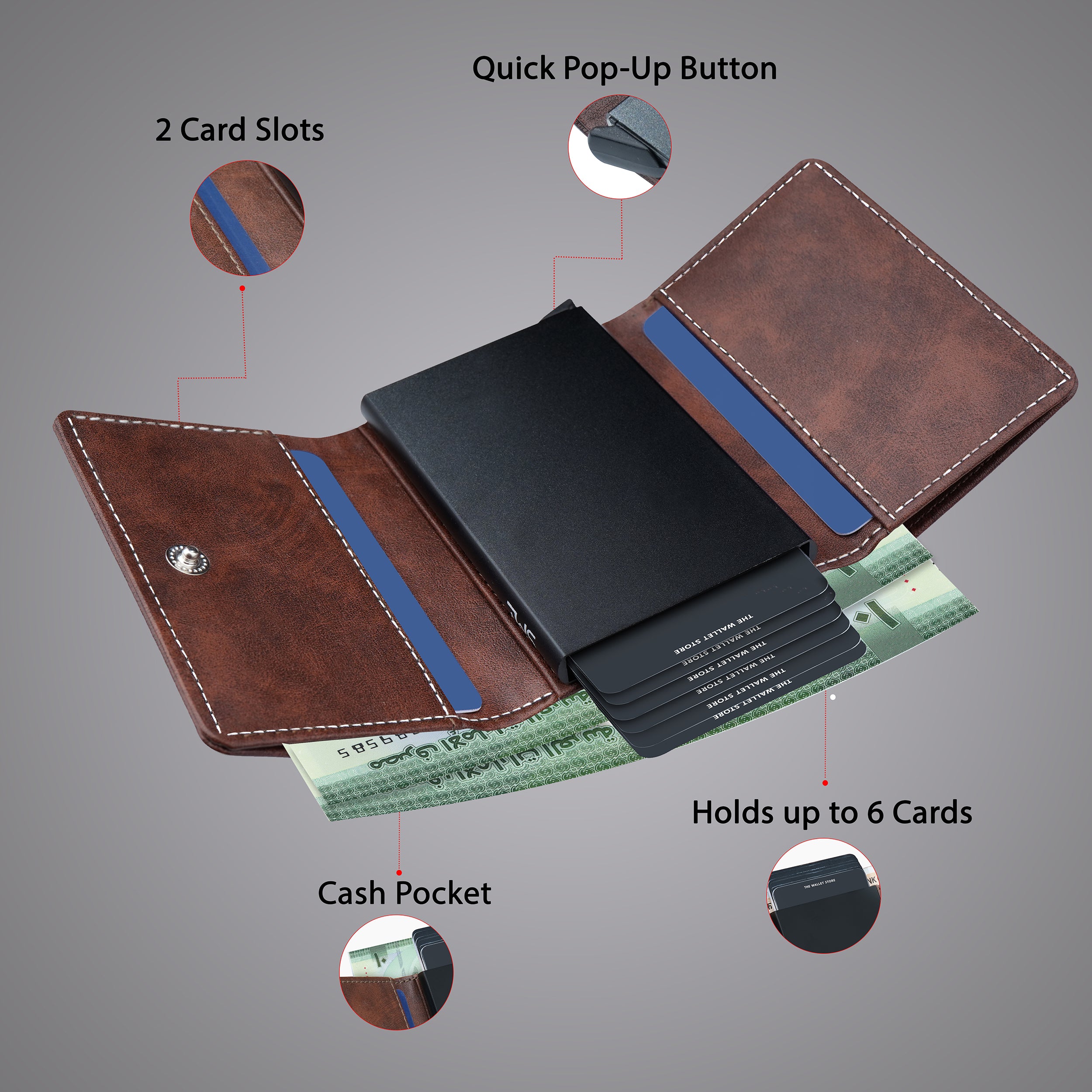 Maverick RFID Protected Wallet Cardholder - Brown